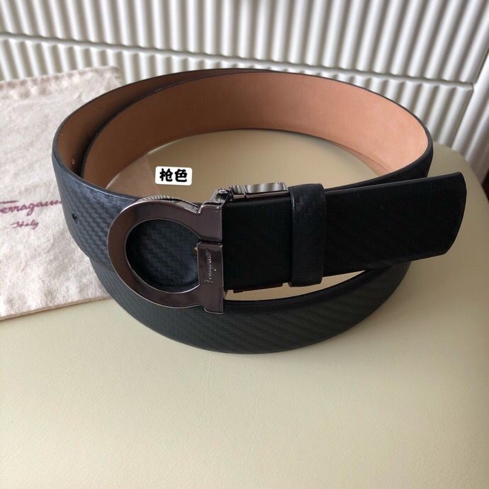 Ferragamo Men s 3.5cm Exquisite Fira Semicircle Rotating Metal Buckle Cowhide Belt