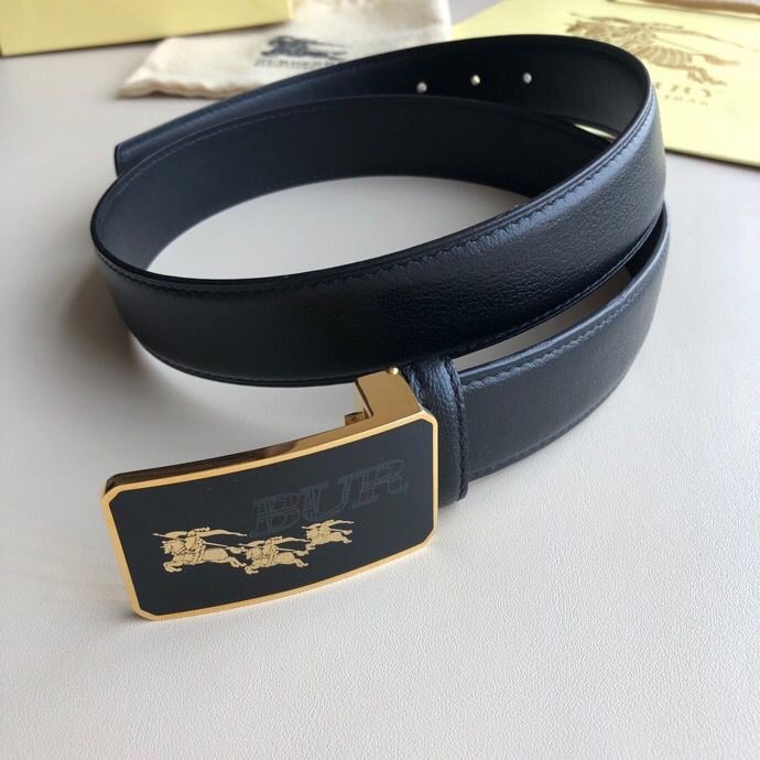 Burberry Men s cowhide belt resin craft logo war horse metal buckle 3.5cm cowhide belt