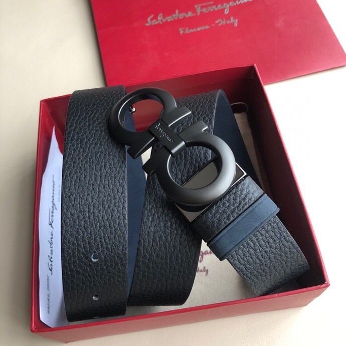 Ferragamo Men s 3.5cm Classic Sandblasted Buckle with Suede Reversible Belt