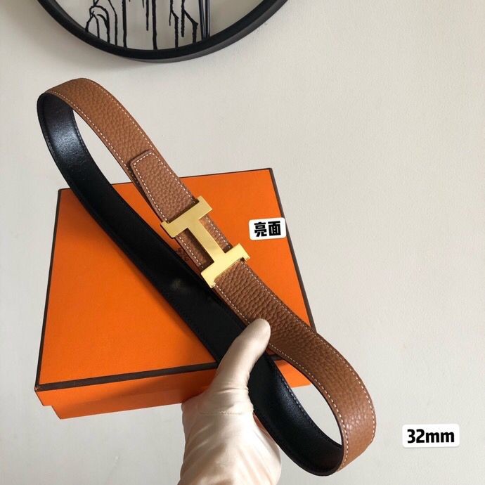 Hermes Four-corner buckle & Reversible leather belt 32mm