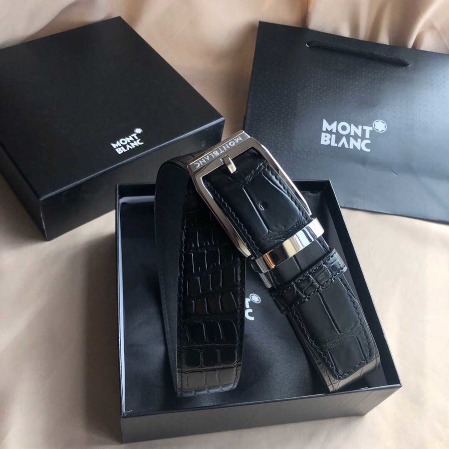 MontBlanc Men s belt width with metal buckle: 3.5cm