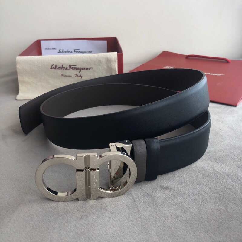 Ferragamo Men s 3.5cm classic metal buckle belt