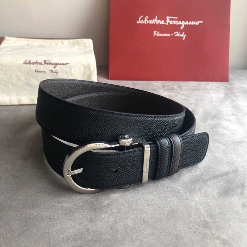 Ferragamo Men s 3.5cm Classic Buckle Cowhide Reversible Cross Belt