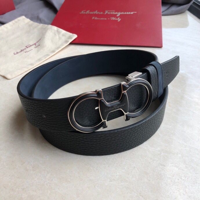 Ferragamo 3.5cm two-tone Suede leather belt