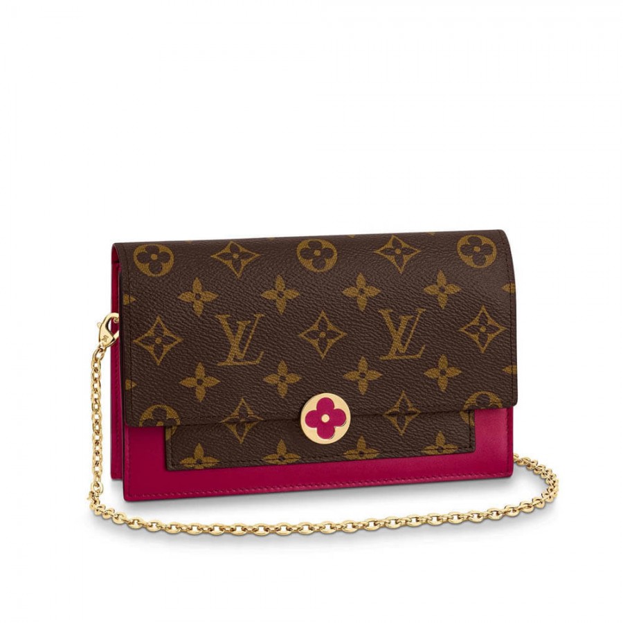 Louis Vuitton Monogram Canvas Flore Chain Wallet M67404 M67405