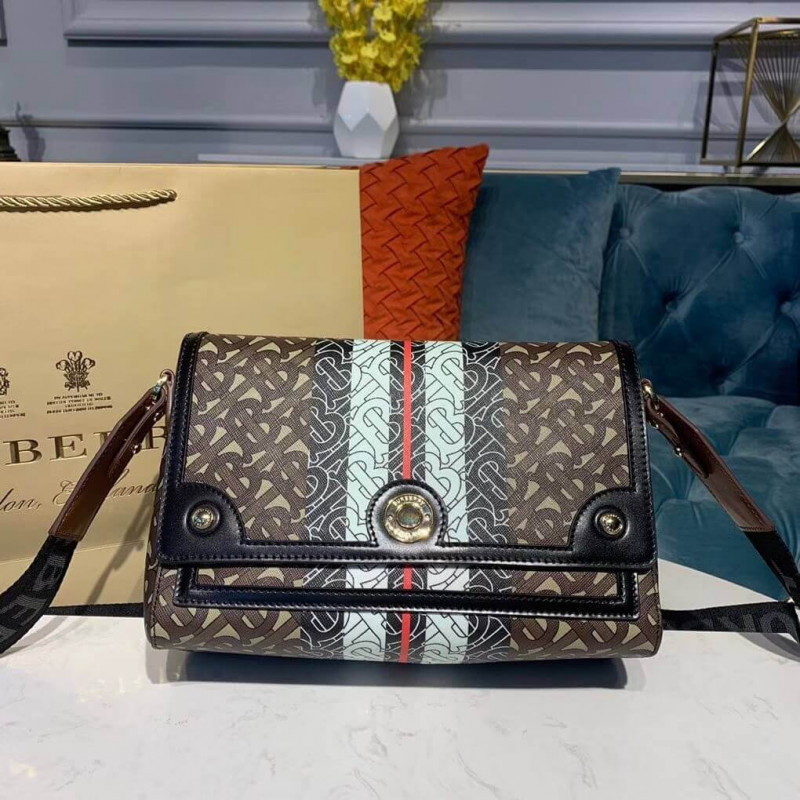Burberry Monogram Stripe E-canvas Note Crossbody Bag 80193661