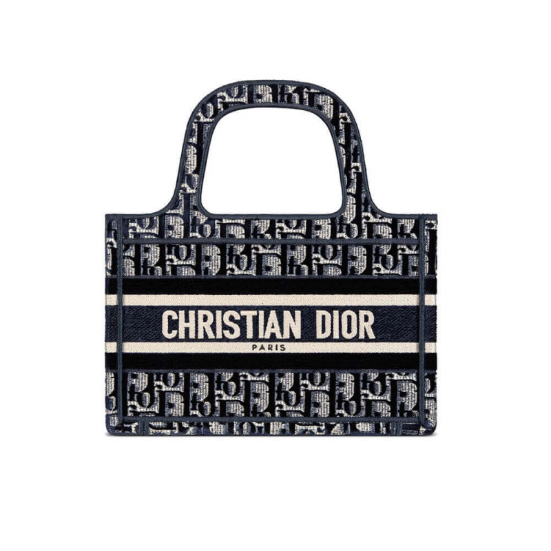 Dior Oblique Embroidered Velvet Mini Book Tote S5475Z