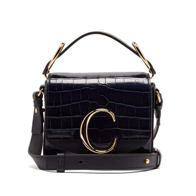 Chloe C Mini Bag In Embossed Croco A873
