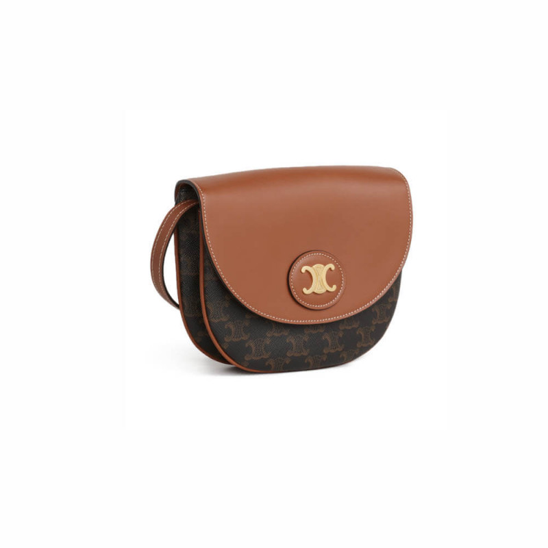 Celine Triomphe Saddle Bag In Triomphe Canvas 194152