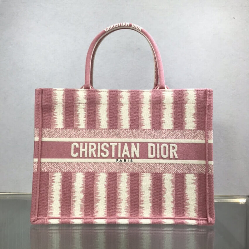 Dior Small Book Tote D-Stripes Embroidery M1296