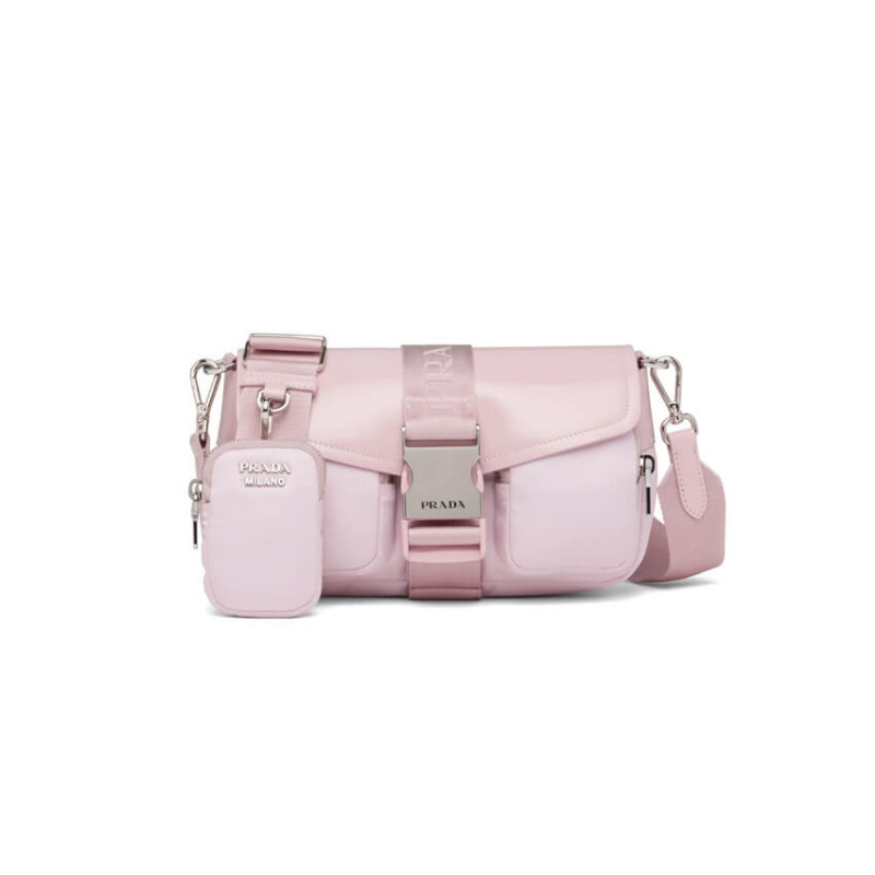 Prada Pocket Nylon And Brushed Leather Bag 1BD295