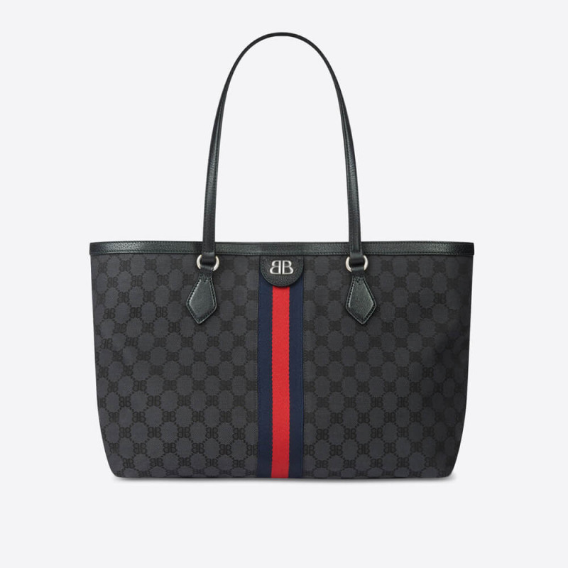 Balenciaga x Gucci Hacker Medium Tote Bag 680125 Black