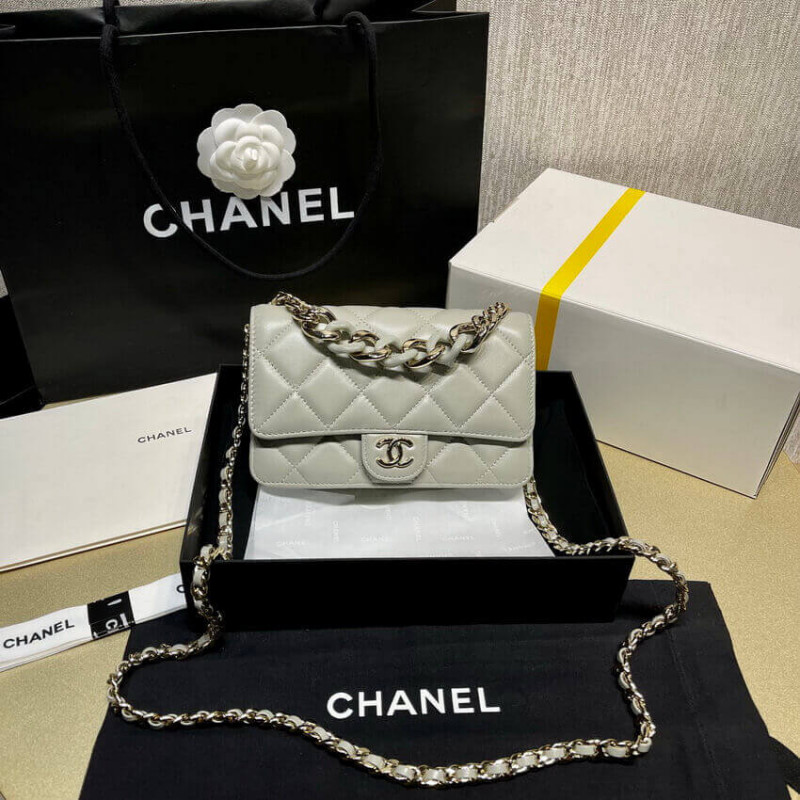 Chanel Lambskin Plexi Quilted Wallet On Chain WOC AP2377