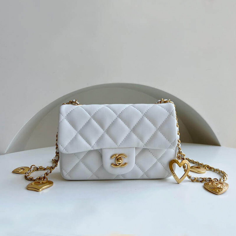 Chanel Mini Flap Bag 20cm Heart Chain AS3457