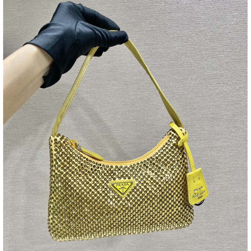 Prada Satin Mini-Bag With Artificial Crystals 1NE515