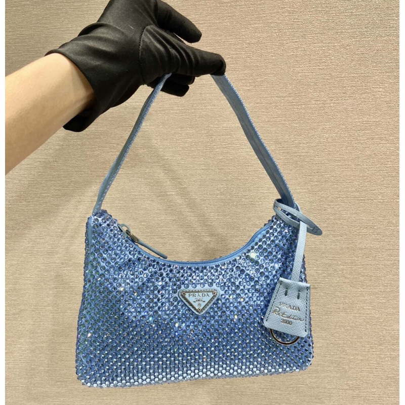 Prada Satin Mini-Bag With Artificial Crystals 1NE515