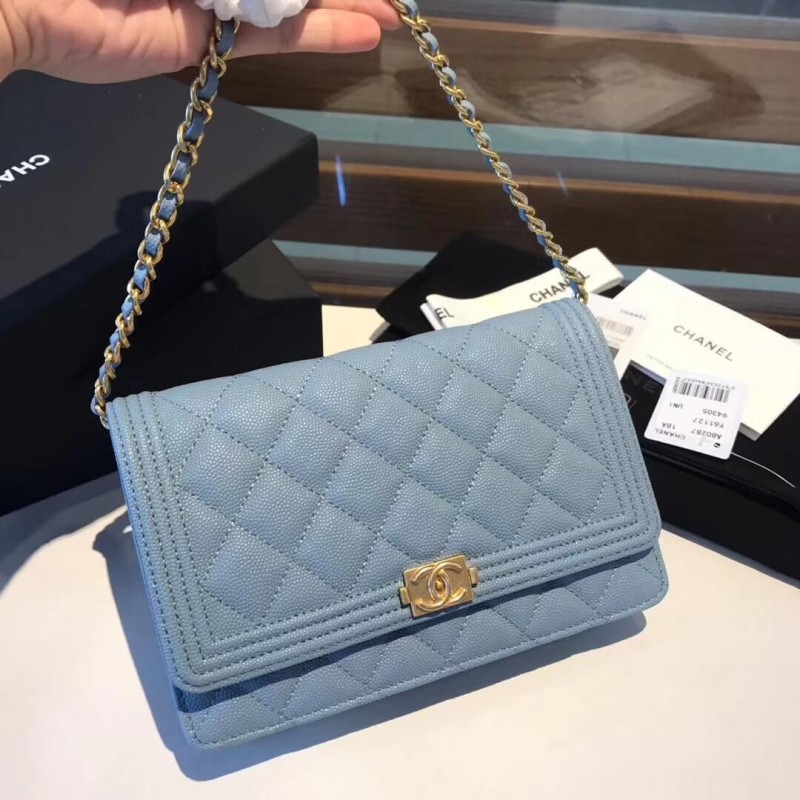 Chanel Quilted Caviar Leboy Woc Chain Bag 80287