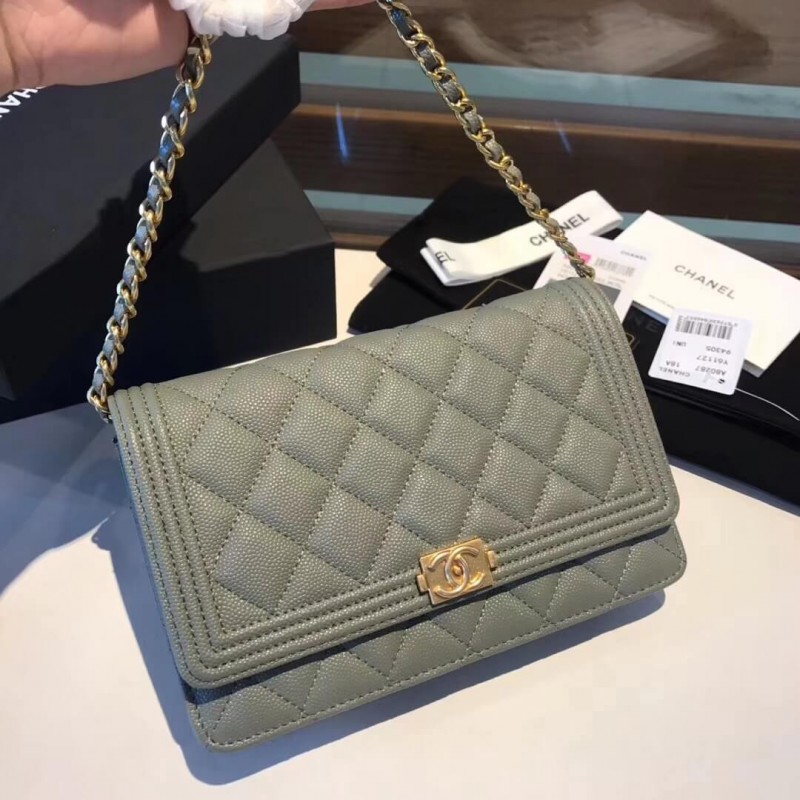 Chanel Quilted Caviar Leboy Woc Chain Bag 80287