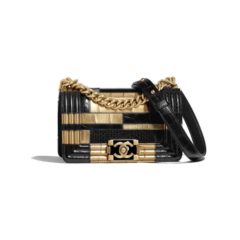 Chanel Small Boy Chanel Handbag A67085 Gold/Black
