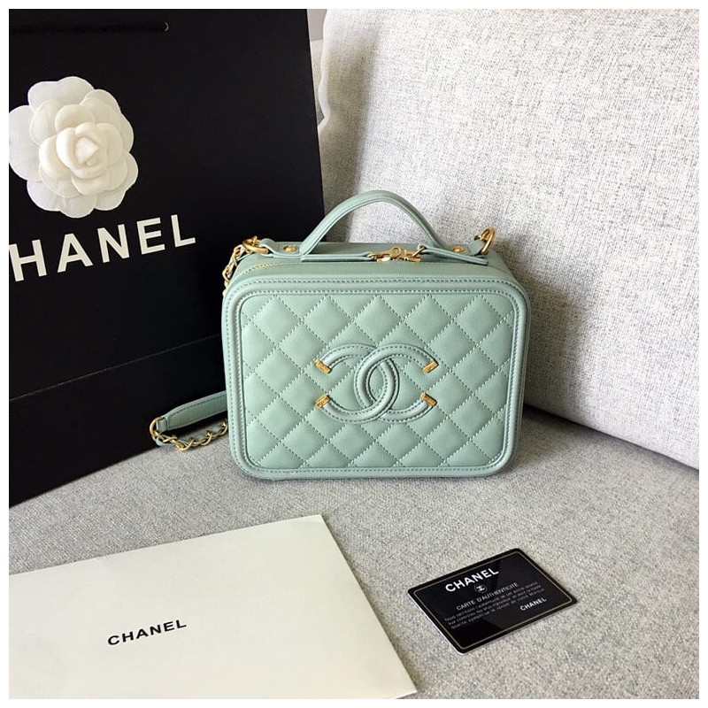 Chanel Quilted Caviar Small Vanity Case A93342