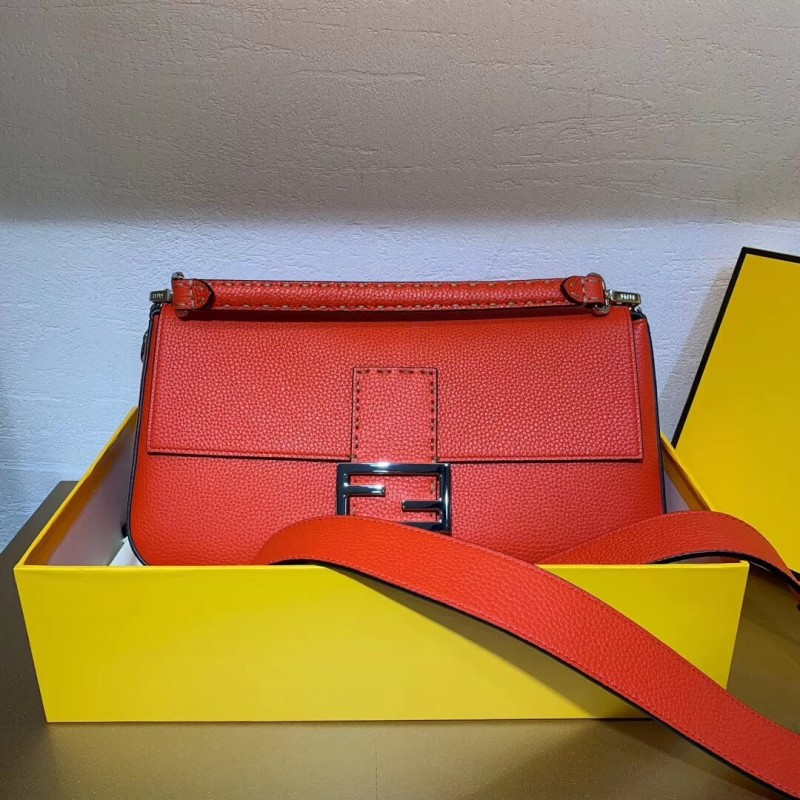 Fendi Grained Calfskin Baguette Large Bag 8BR771