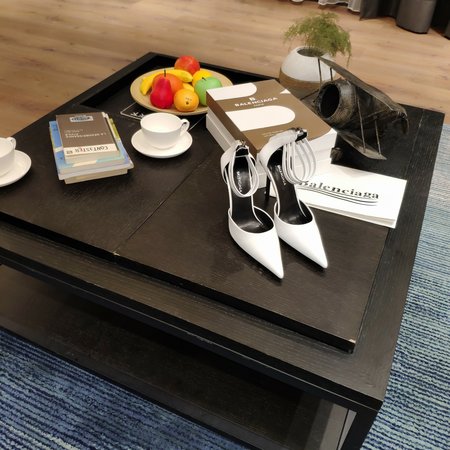 Balenciaga Crafting Tomorrow s Luxury themed rear empty sandals