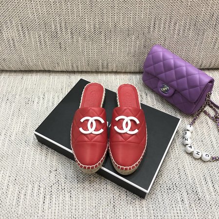 Chanel Espadrilles slippers with CC buckle