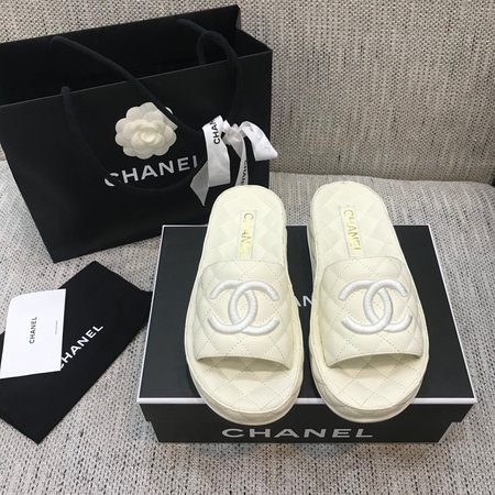 Chanel Slippers embroidered CC Logo