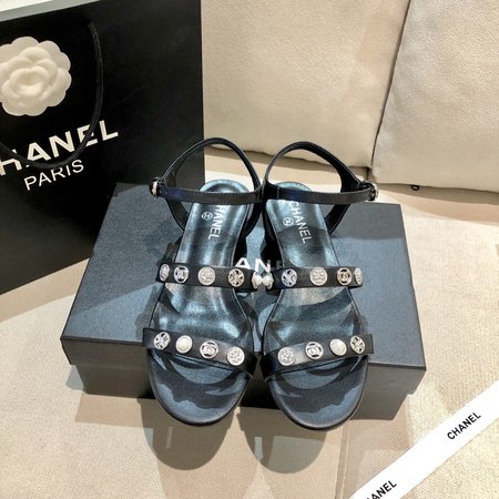 Chanel Sandals soft lambskin camellia