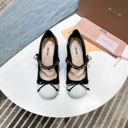 Miu Miu pearl chain princess shoes