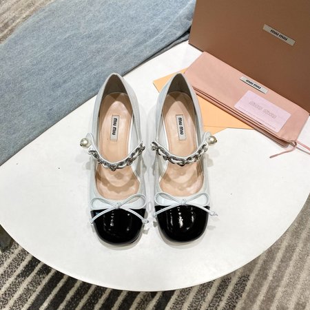 Miu Miu pearl chain princess shoes