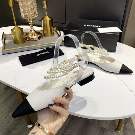 Chanel Pearl Shoes Soft Sheepskin Lining Mixed Sheepskin Italian Leather Sole