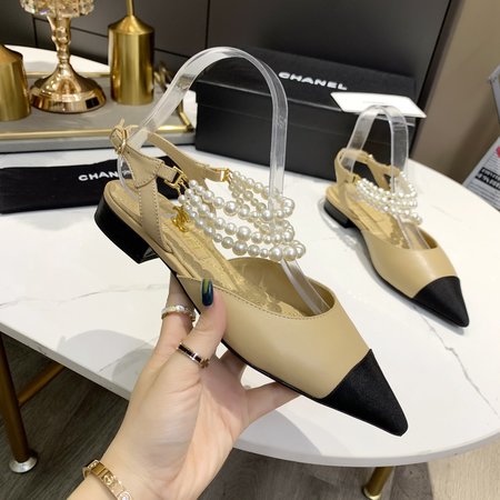 Chanel Pearl Shoes Soft Sheepskin Lining Mixed Sheepskin Italian Leather Sole