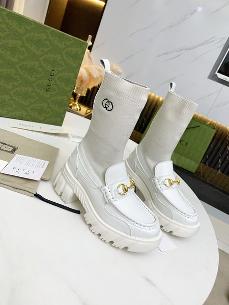 Gucci Horsebit Bee Leather Martin Boots