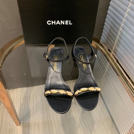 Chanel Chain strap thick heel sandals