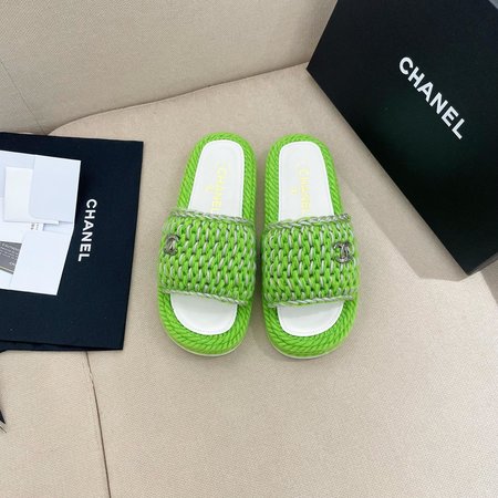 Chanel Cashmere Handwoven Slippers