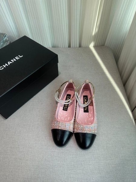 Chanel CC Camellia Pearl Anklet Embellished Ballet Shoes