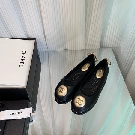 Chanel vintage CC bow ballet flats