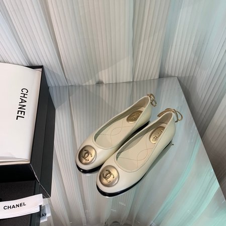 Chanel vintage CC bow ballet flats