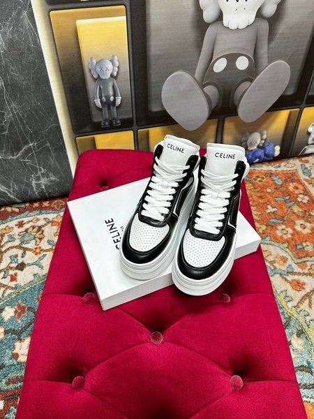 Celine Color block sneakers thick sole white height increasing shoes