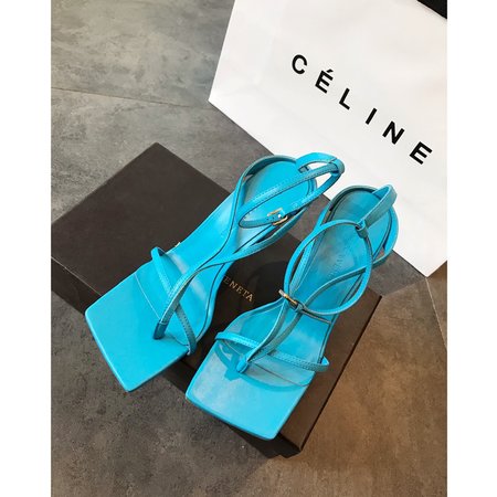 Bottega Veneta Square toe sandals in soft lambskin