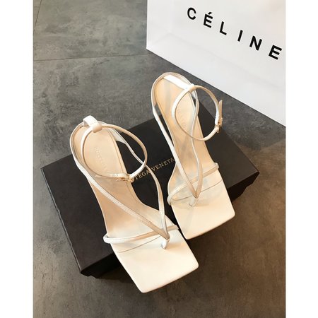 Bottega Veneta Square toe sandals in soft lambskin