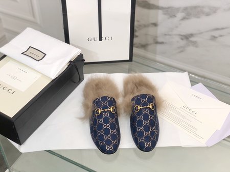 Gucci Classic wool slippers fabric with sheepskin inside