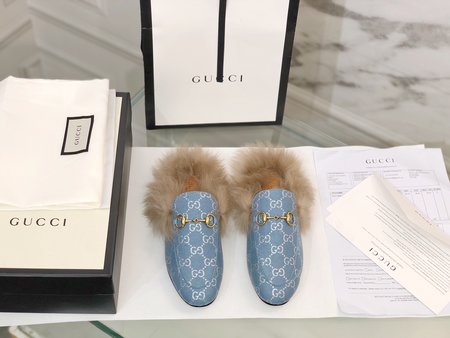 Gucci Classic wool slippers fabric with sheepskin inside