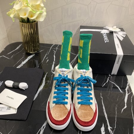Chanel Fluorescent color retro sneakers