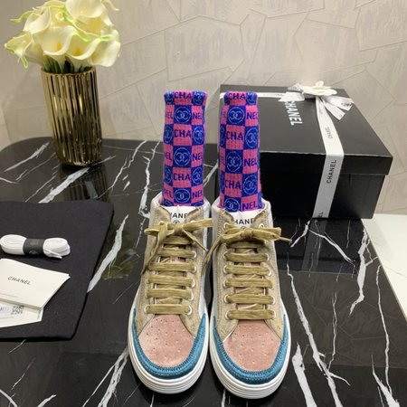 Chanel Fluorescent color retro sneakers