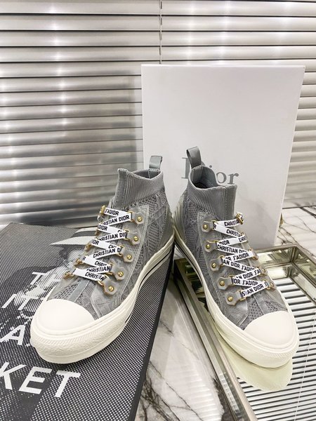 Dior OBLIQUE film perforated technical knit high-top sneakers