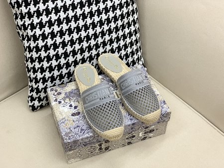 Dior Graphic jacquard embroidery cutout Espadrilles slippers
