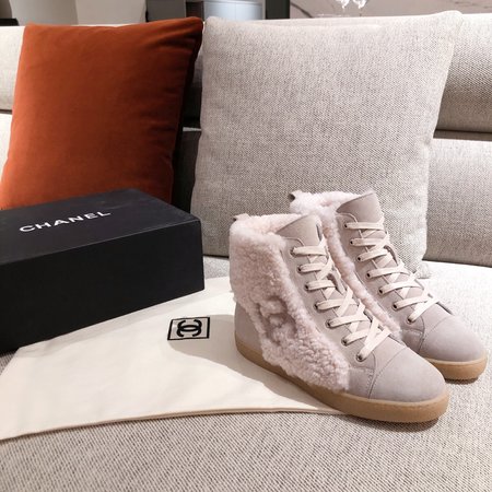 Chanel Lambs wool High Top sneakers