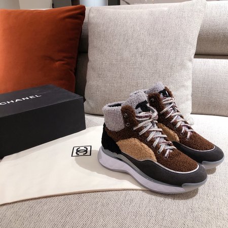 Chanel Lambs wool High Top sneakers